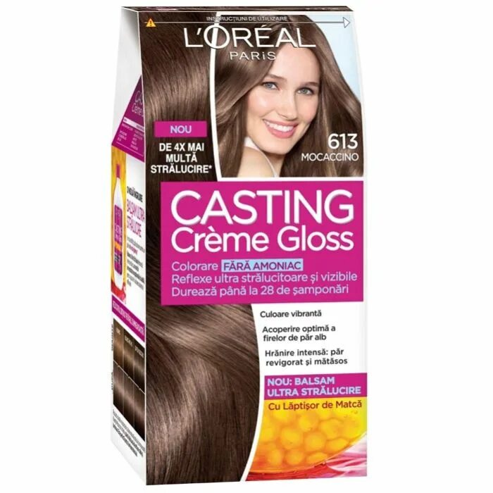 Кастинг краска цвета фото L’Oreal Casting Creme Gloss Боя за коса без амоняк, 613 Mocaccino ▷ На цена 9.26