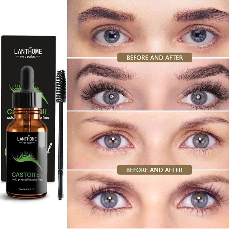 Касторовое масло брови фото 10ml Castor Oil Eyelashes Eyebrow Enhancer Boost Growth Serum Essential Oil And 