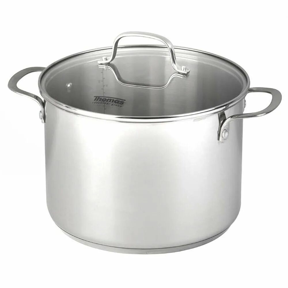 Кастрюля 5л фото Thomas 1404905 Rosenthal Stockpot with Lid, Silver, 7.5 Litre, 3-Piece. Stock po