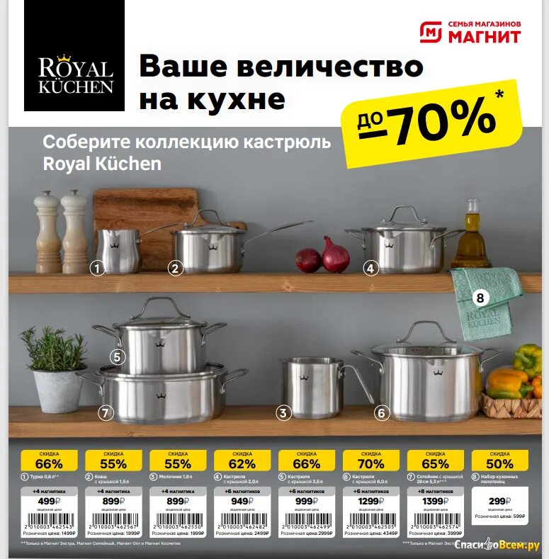 Кастрюля магнит фото Отзыв про Акция сети магазинов Магнит "Кастрюли Royal Kuchen new collection": "Н