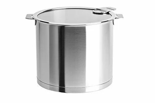 Кастрюля с крышкой фото Cristel M24QLKSA Stockpot with Domed Glass Lid, Silver, 10 quart Stock pot, Pots