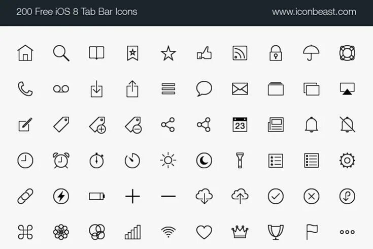 Каталог 8 фото 500 Free iOS Tab Bar Icons Icon, Design freebie, Free design resources