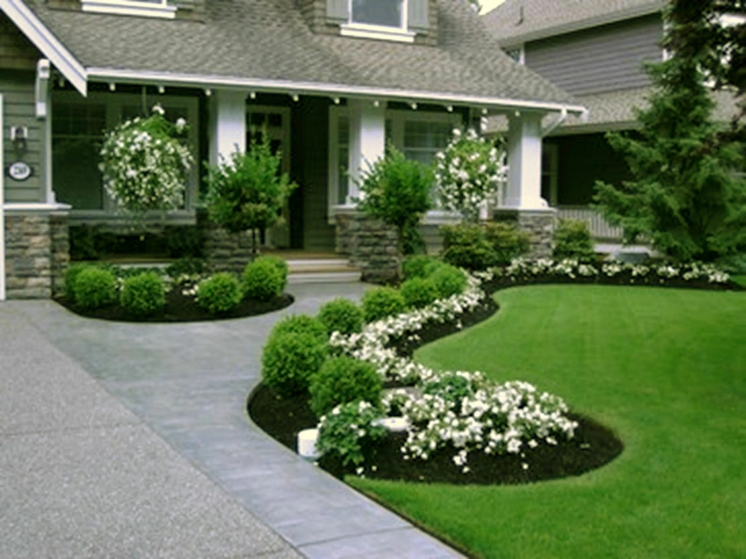 Каталог фото ландшафтного дизайна Image result for diy front walkway landscaping ideas front yard ... Porch landsc