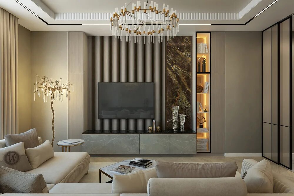 Каталог интерьеров гостиной Комплект 2 - Гостиная 23 квм - DesignItaliano