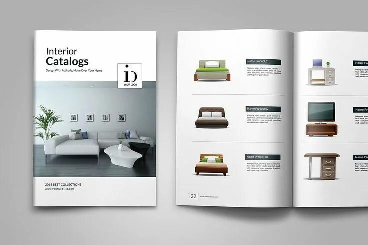 Каталог мебели для дизайн интерьера PSD - Interior Brochures / Catalogs by tujuhbenua on @creativemarket Printing br