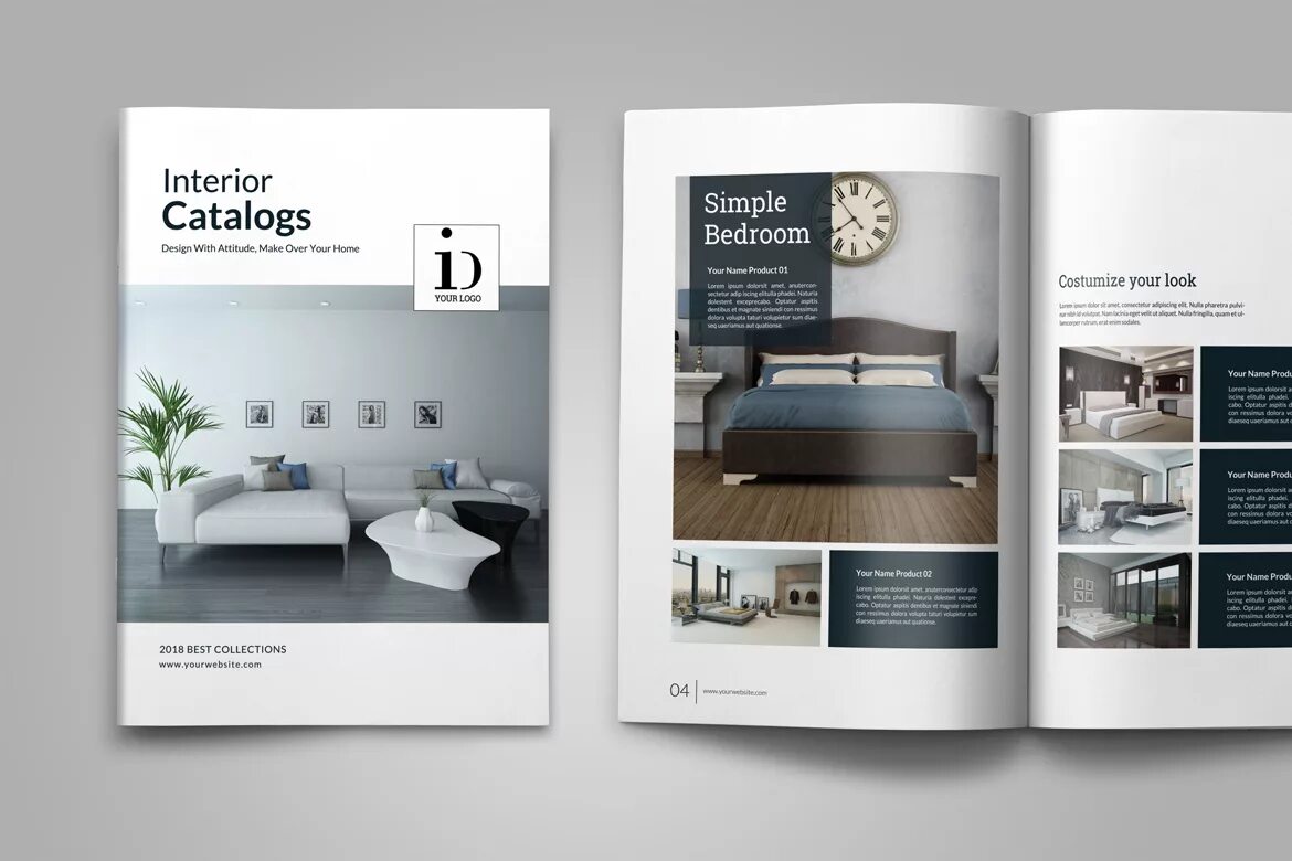 Каталог мебели для дизайн интерьера PSD - Interior Brochures / Catalogs (34893) Brochures Design Bundles