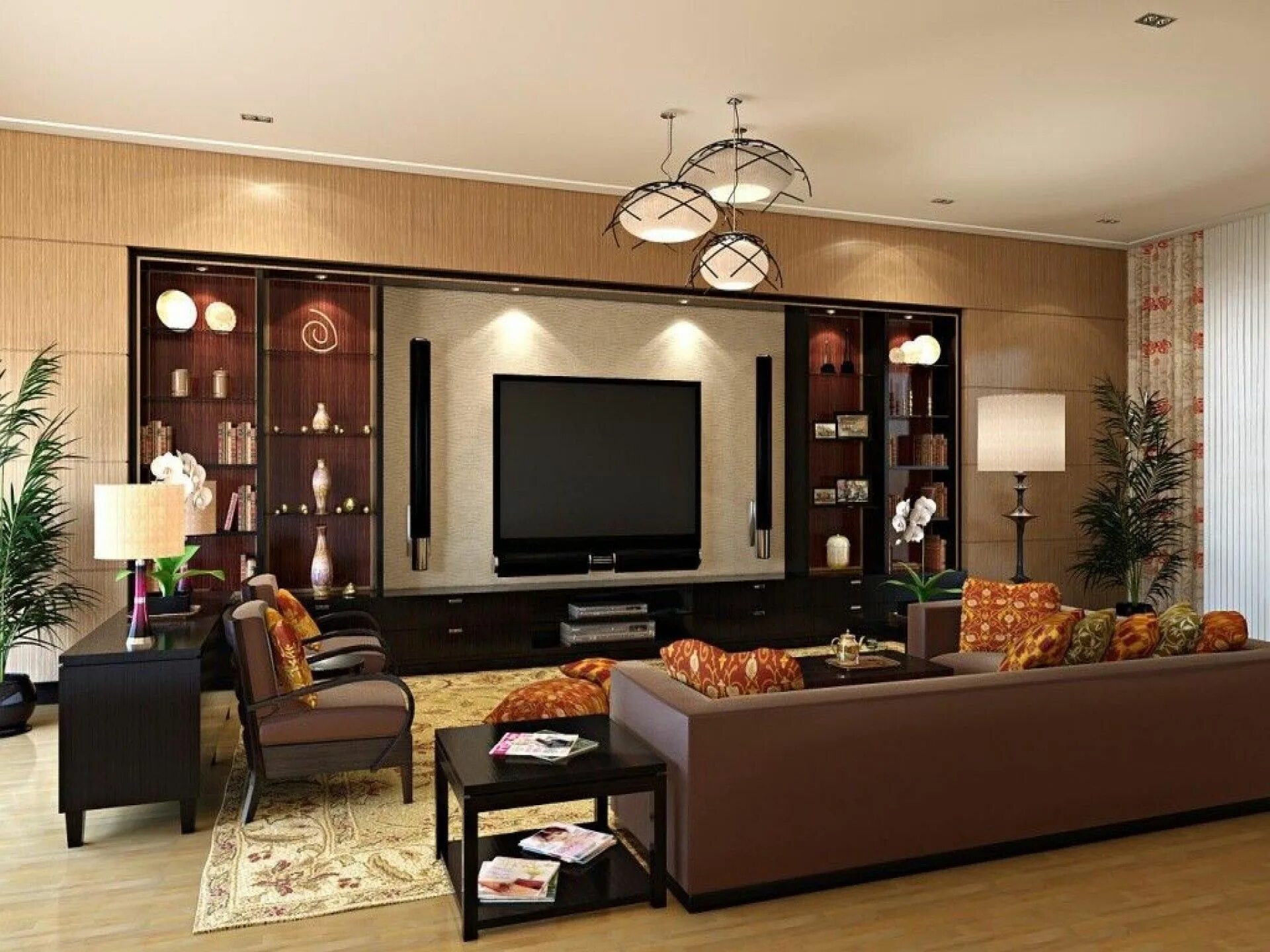 Каталог мебели интерьер интерьер свет beautiful-dark-brown-wood-glass-luxury-design-elegant-wall-unit-modern-design-pe