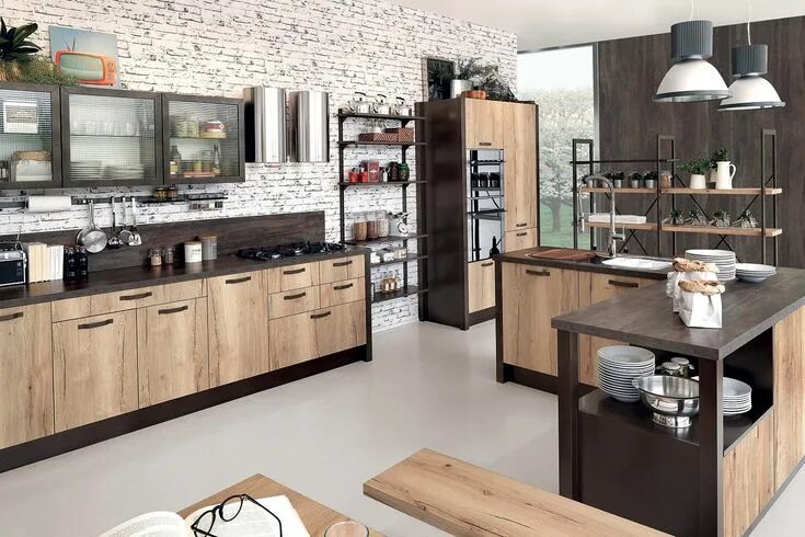 Каталог мебели в стиле лофт CUCINA KIKWIT abete terra Idee per interni, Idee per decorare la casa e Cucine m