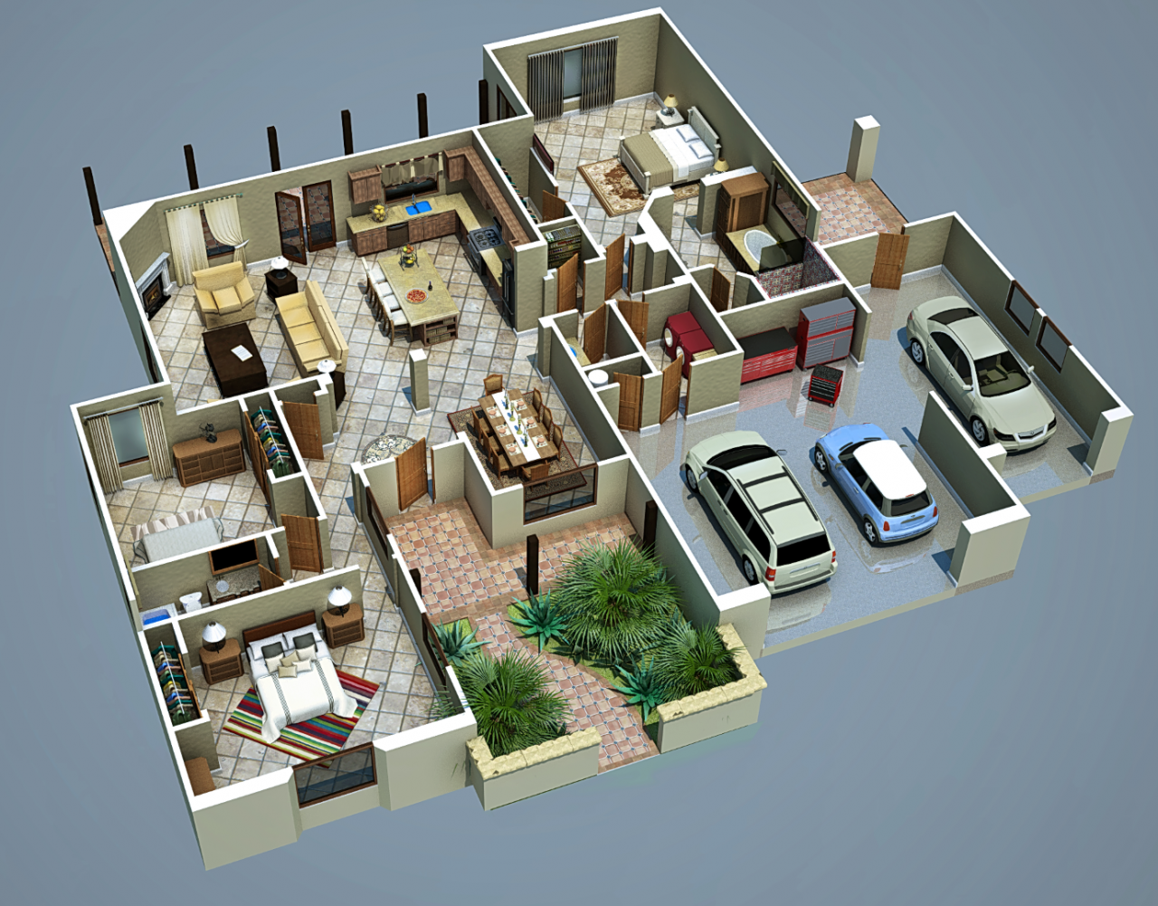 Каталог планировок домов 35 Awesome Apartment 3D Floor Plan Ideas - Engineering Discoveries House plans, 