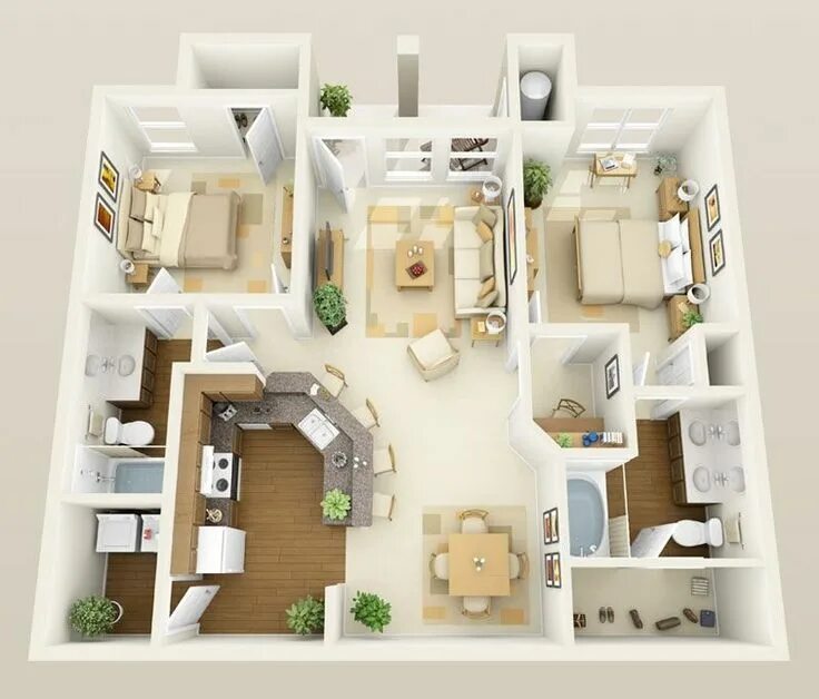 Каталог планировок домов 51 Small Apartment Layout To Upgrade Your Decoration - Homiku.com Small apartmen