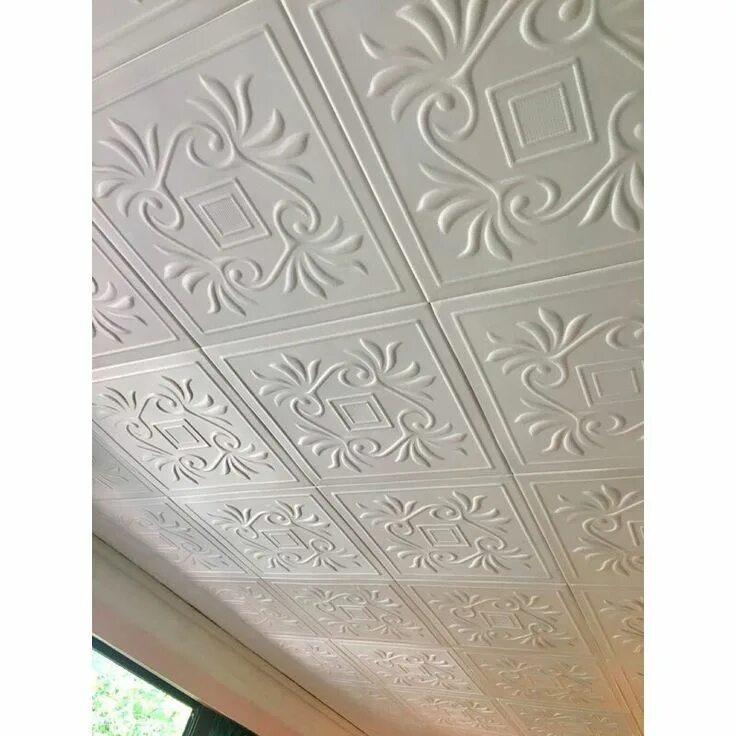 Каталог потолочной плитки фото Cockatoos 1.6 ft. x 1.6 ft. Glue-Up Ceiling Tile in White in 2020 Ceiling tile, 