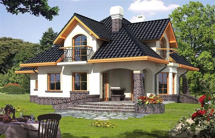 Каталог проектов домов фото Projekt domu Ariadna I Modern bungalow house, Beautiful house plans, Architectur