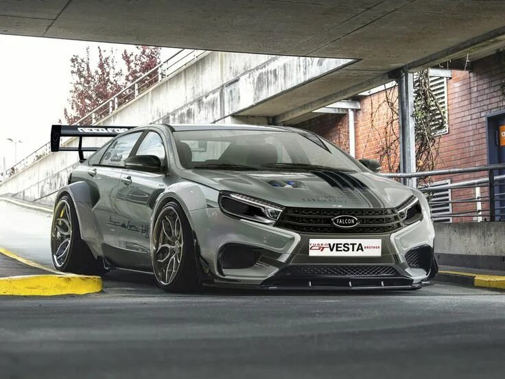 Каталог тюнинга лада Lada Vesta, supercars, tuning, 2018 cars, parking, tunned Vesta, Lada