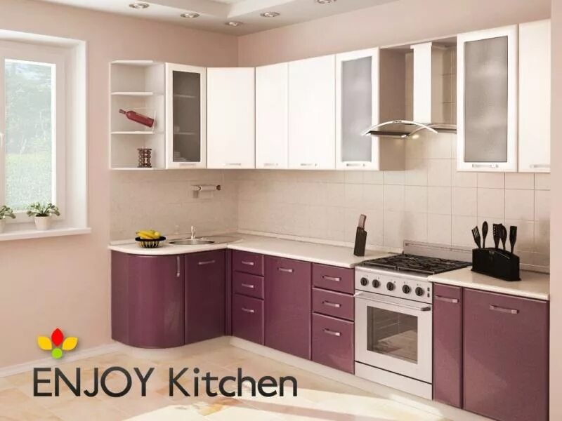 Каталог угловых кухонь фото Угловая кухня Летиция / Мебельная фабрика "ENJOY Kitchen", г. Санкт-Петербург