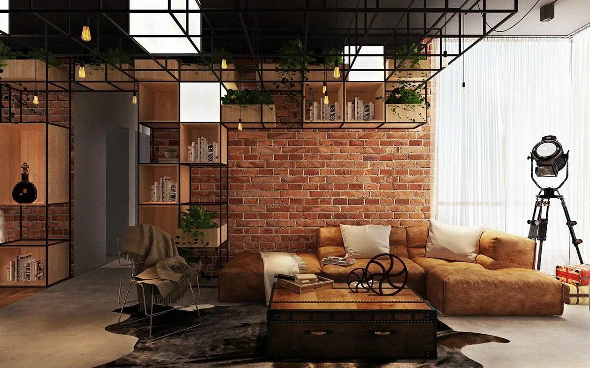 Каталог в стиле лофт Three Industrial Style Lofts WIth Natural Accents Loft interior design, Industri