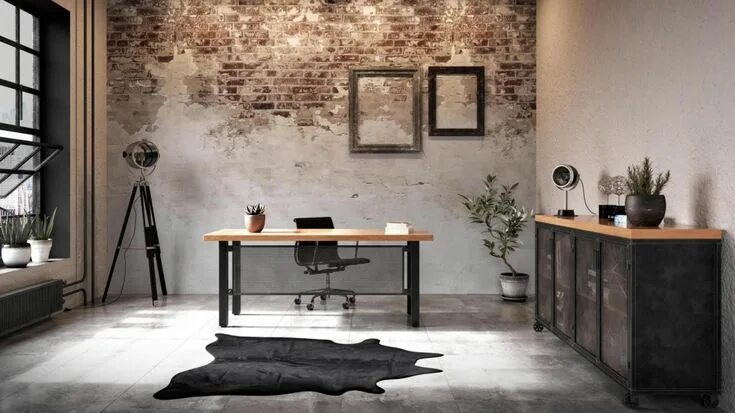 Каталог в стиле лофт Iron Age Office - Fortis Single Desk Furniture, Furniture design, Office interio