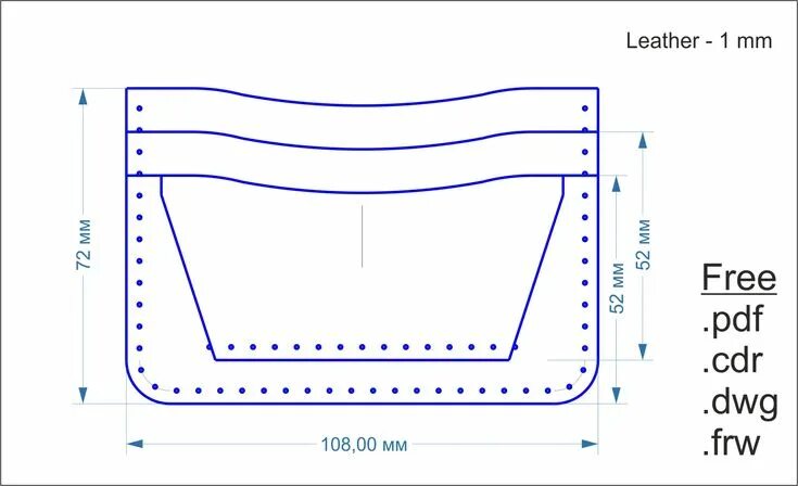 Каталог выкроек из кожи Картхолдер из кожи 1 мм. Выкройка Картхолдер, Кожаная сумка своими руками, Мужск