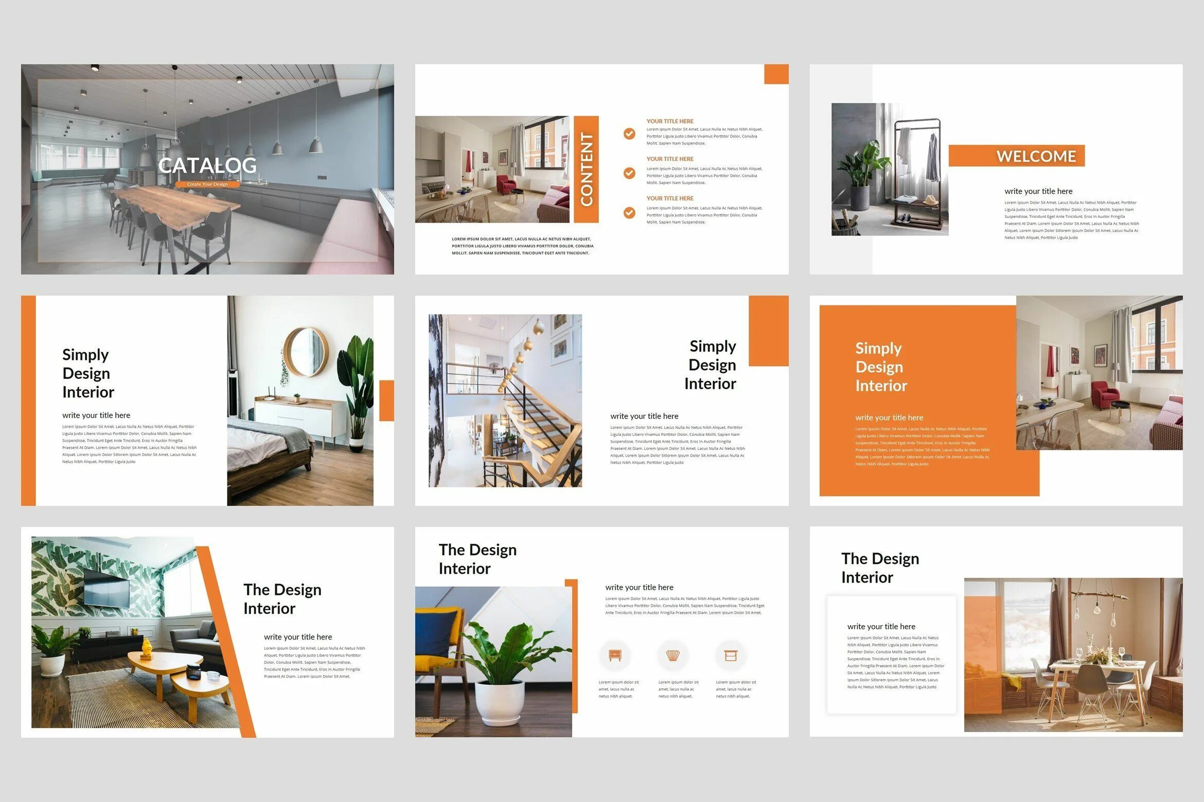 Каталоги дизайна интерьера Catalog - Furniture PowerPoint Product catalog template, Brochure template, Layo