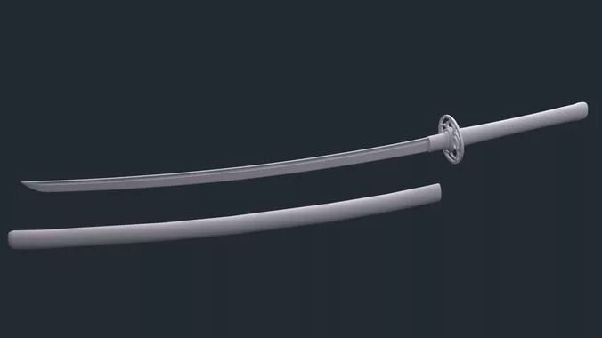 Катана ул ленина 17 1 фото Katana 3D model CGTrader