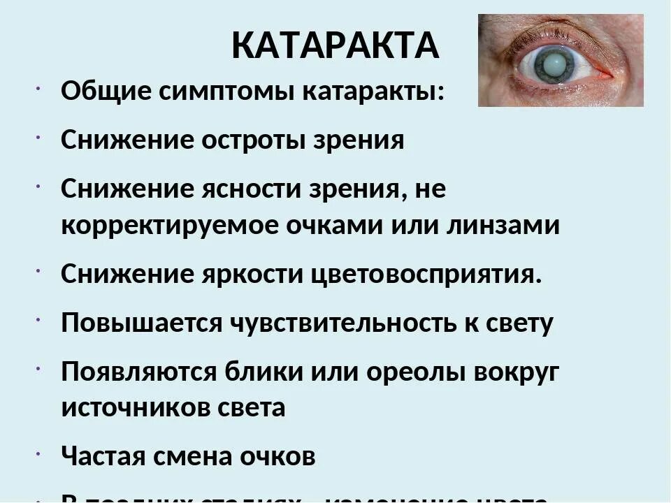 Катаракта симптомы фото Признаки катаракты глаза у людей