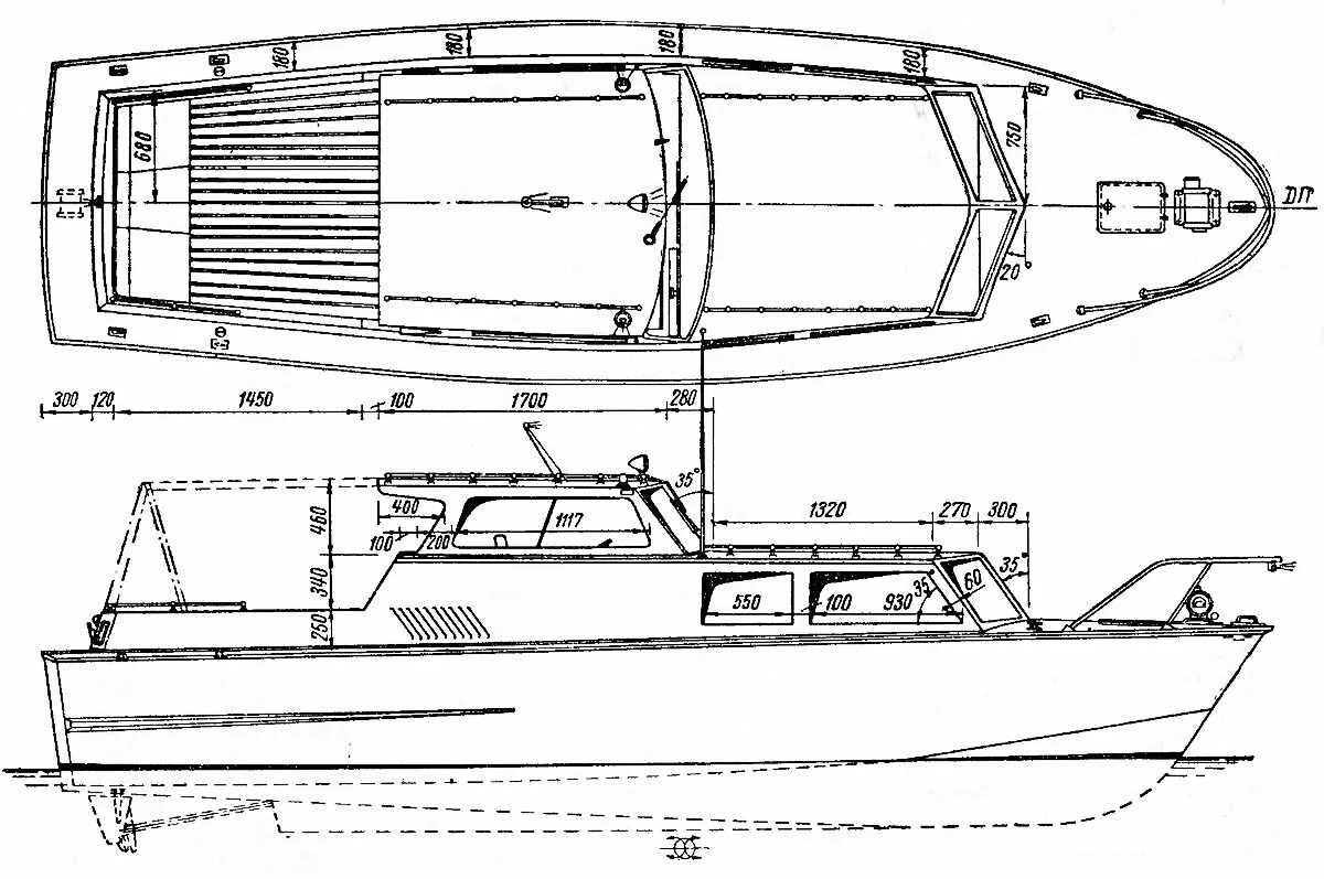 Катер своими руками чертежи Туристический мореходный катер "Кальмар-М" (Проекты / Катера / 1971) - Barque.ru