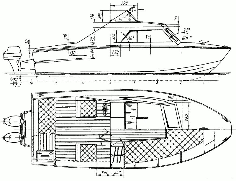 Катер своими руками чертежи Суперкосатка. Каютный катер