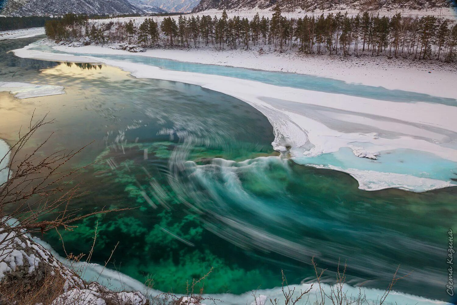 Катунь река зимой фото Зимняя Катунь Outdoor, Winter, Water