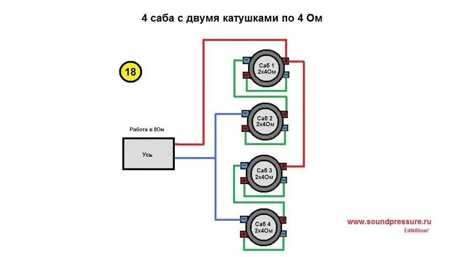 Катушка 2 2 подключение в 1ом Подключение сабов - Chery A5 Fora, 2 л, 2007 года автозвук DRIVE2