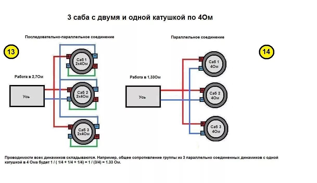 Катушка 4 4 ом подключение Виды подключения катушек сабвуфера. - DRIVE2