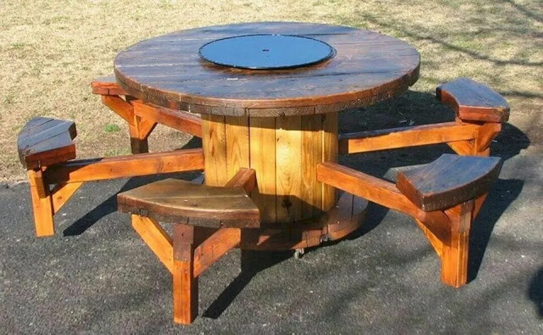 Катушка на даче своими руками Marvelous Diy Recycled Wooden Spool Furniture Ideas For Your Home No 40 Деревянн