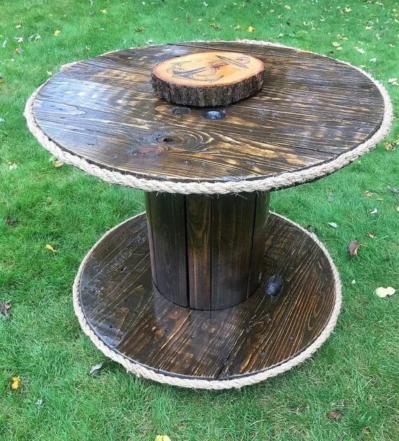 Катушка на даче своими руками Spool Table, Cable Spool Table, Nautical Furniture, Lazy Susan, Distressed, Shab