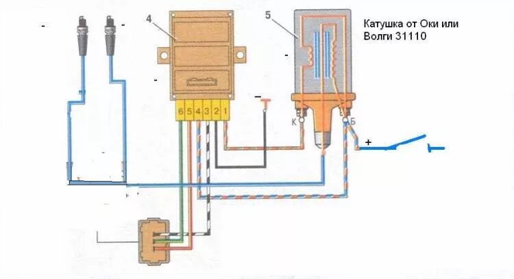 Катушка зажигания 2108 схема подключения Зажигание на три целиндра -- Форум водномоторников.