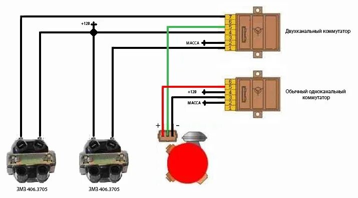 Катушка зажигания газель бизнес схема подключения Двухконтурная бесконтактная система зажигания ДБСЗ - Lada 2108, 1,5 л, 1986 года