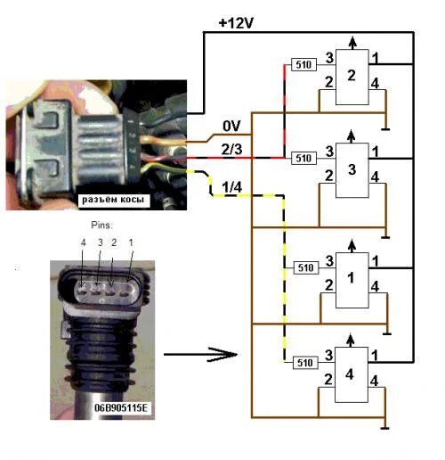 Катушка зажигания ваз 2110 подключение проводов Нашел интересную картинку в нете. схему замены модуля зажигания на модули от ваз