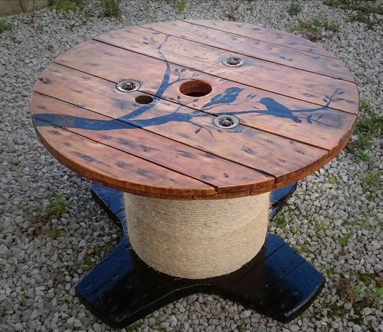 Катушки своими руками в домашних условиях Cable Reel/Drum Table With Custom Design Wooden spool tables, Cable spool, Spool