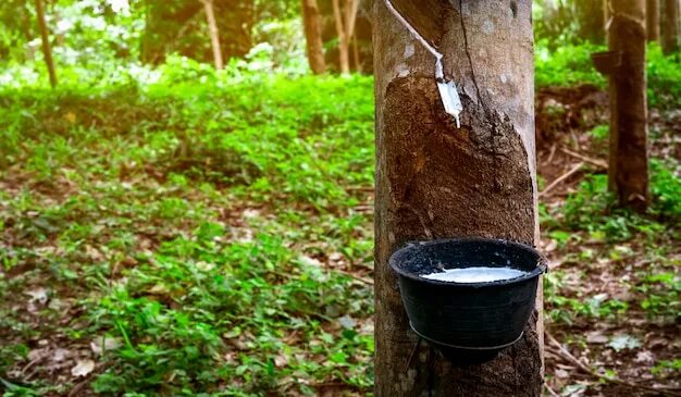 Каучуковое дерево фото Premium Photo Rubber tree plantation. Rubber tapping in rubber tree garden in Th