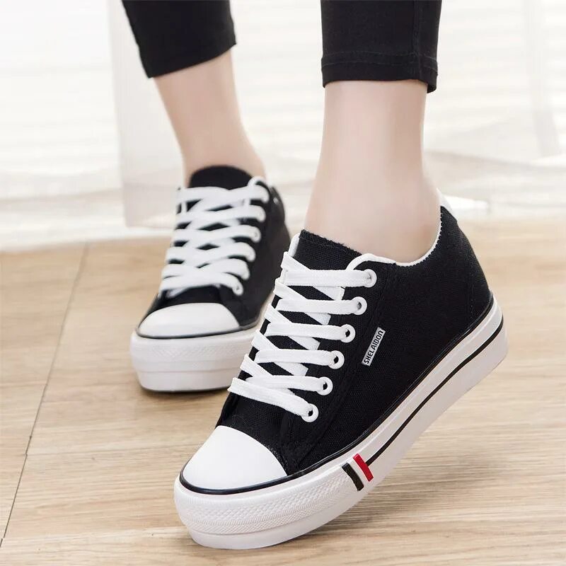 Кеды женские мода Fashion Canvas Shoes Sneakers Outdoor Casual Sports Shoe Women купить недорого -