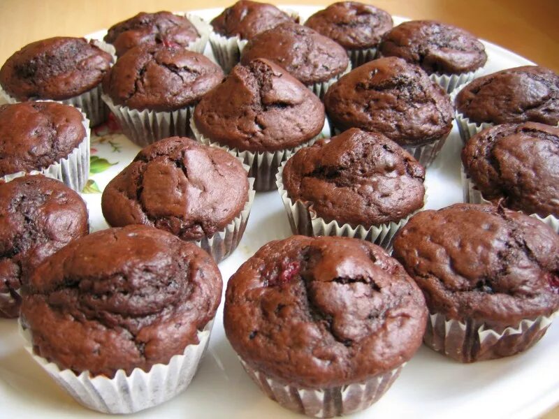 Кексики в духовке фото Kirsch-Schokoladen-Muffins - Тортики!