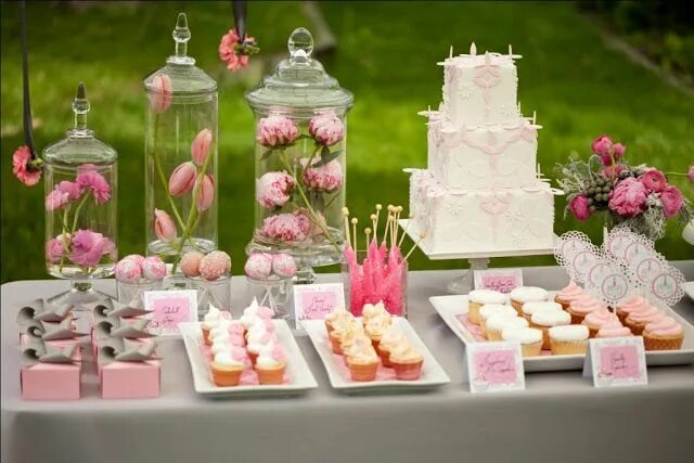 Кэнди бар фото Sweet Pink Dessert Bar: - Saffron Avenue Baby shower, Pink dessert tables, Girl 