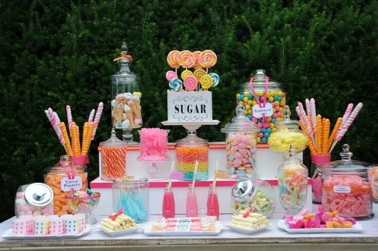 Кэнди бар фото детский 93 Beautiful & Totally Doable Baby Shower Decorations Colorful candy buffet, Can