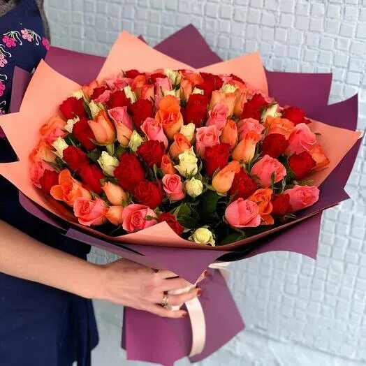 Кенийская роза фото 101 roses: buy a bouquet of 101 roses in Drokino Fast delivery Flowwow