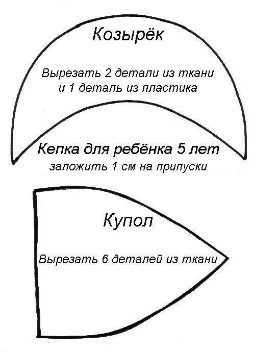 Кепка для куклы выкройка с козырьком Сделать выкройку кепки своими руками