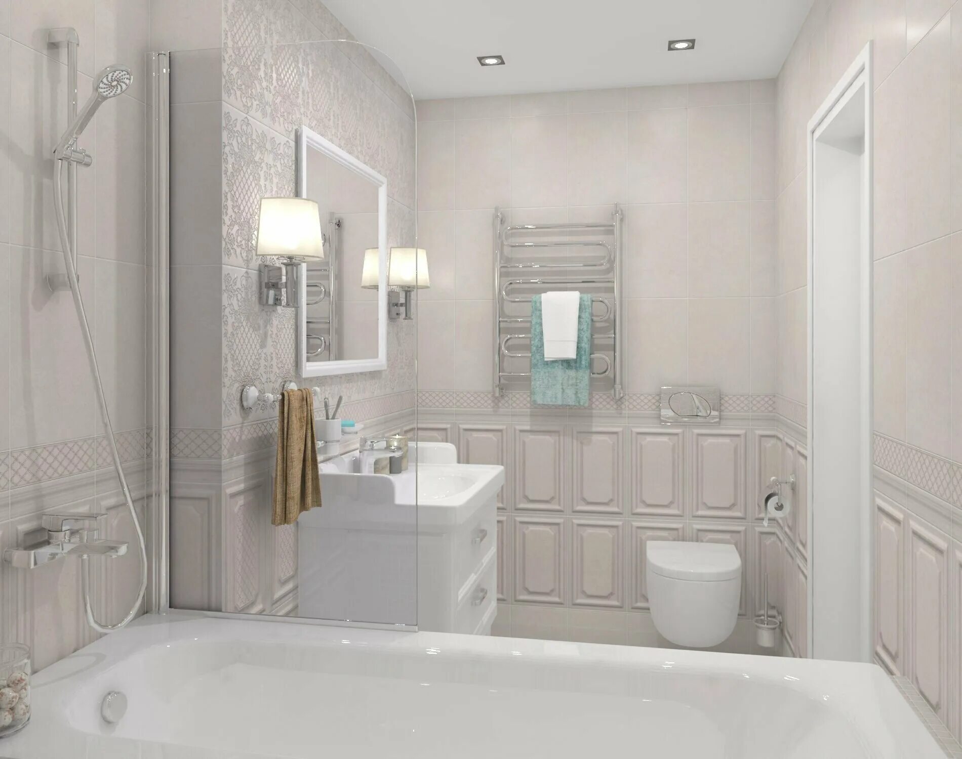 Керама марацци интерьеры ванной Декор, плитка KERAMA MARAZZI Сорбонна 6356, бежэффект камень - купить в интернет