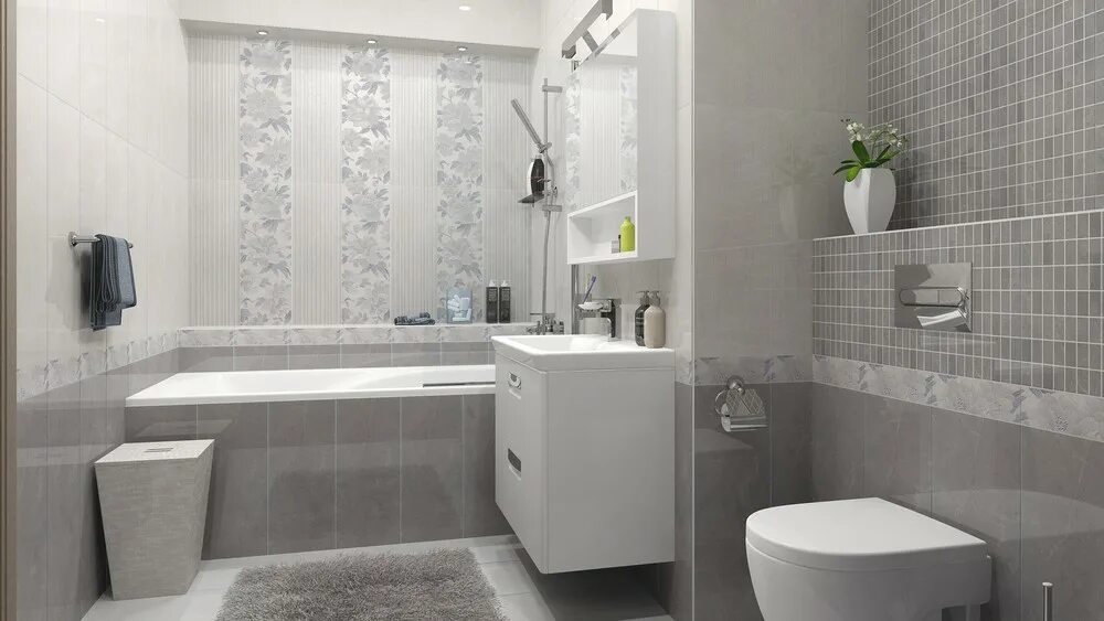 Керама марацци в интерьере фото ванных Коллекция бренда Kerama Marazzi: Низида серый Торговый Дом FLEXI