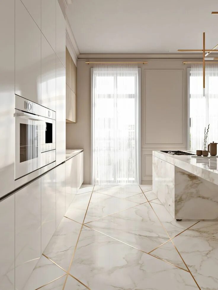 Керамогранит 2024 в интерьере тренды Pin by Angel Berry on White & Gold Marble Kitchen Elegant kitchens, Accent walls