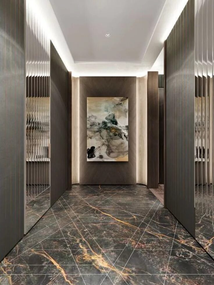 Керамогранит на стену в прихожую фото интерьера Pin on عمودد سوبررر Foyer design, Corridor design, Lobby design