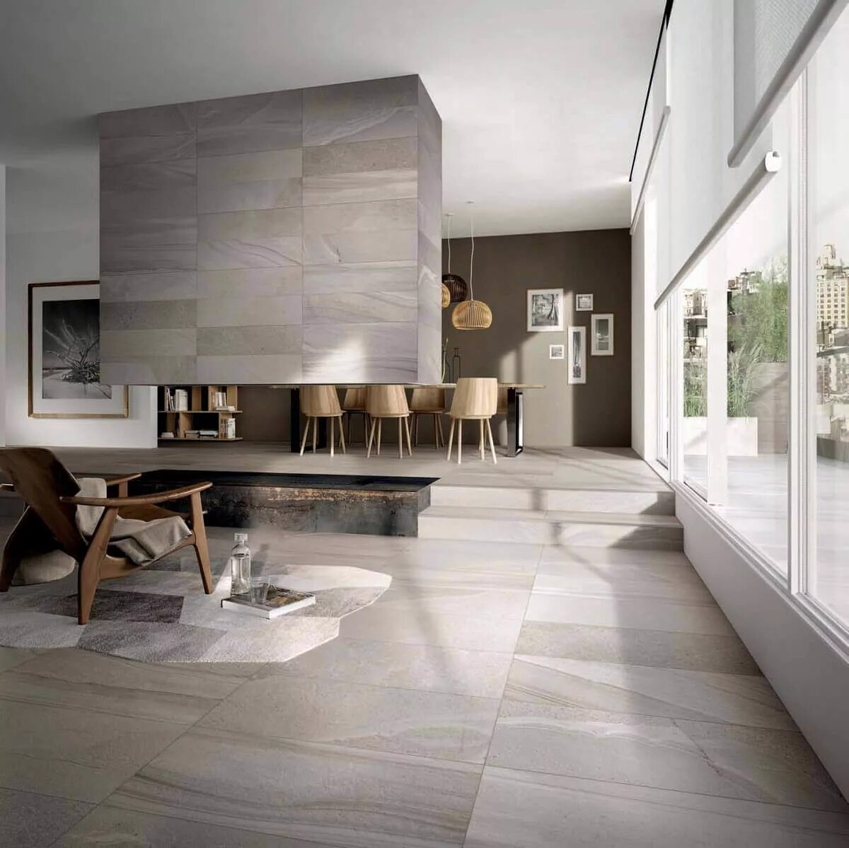 Керамогранит под камень фото Re-Work SINGLE 2 WHITE PAT ret T 60x60 ABK Ceramiche - Керамогранит АБК Керамиче