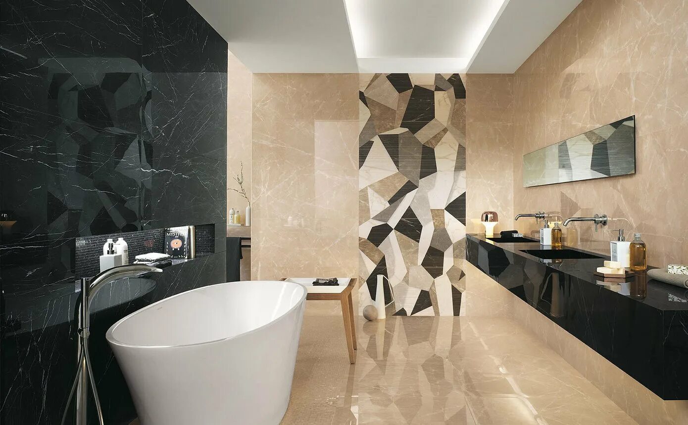 Керамогранит в интерьере ванной комнаты Коллекция FAP Ceramiche Roma Diamond - интернет-магазин Отделкино City