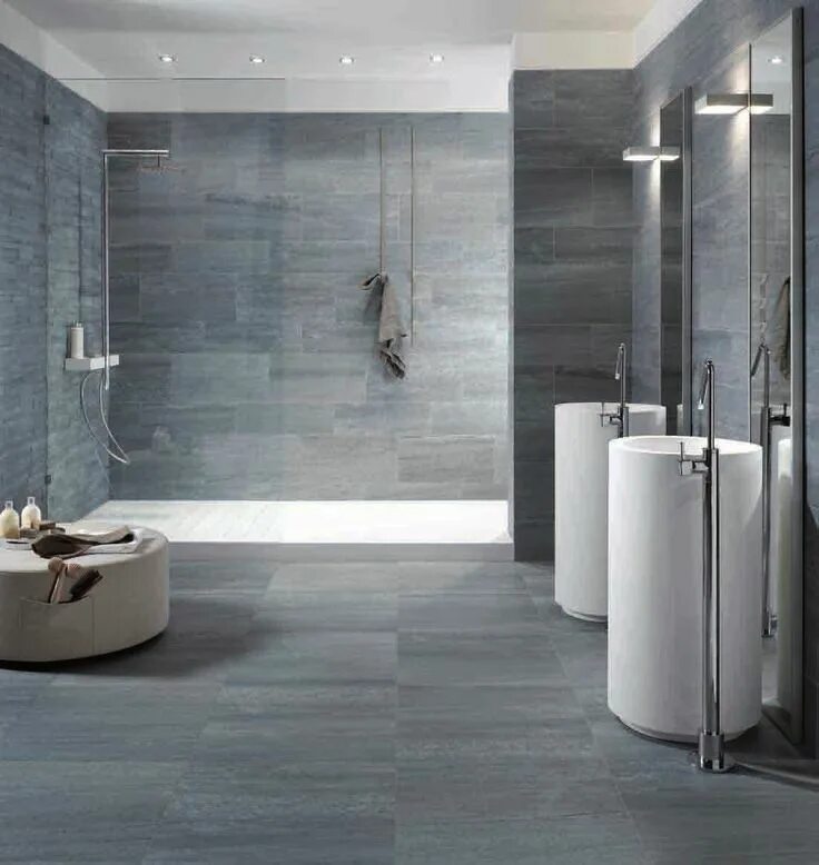 Керамогранит в ванной фото #Keope #Percorsi Extra Pietra Di Vals Strutturato 20mm 60x60 cm J6w4 #Gres #piet