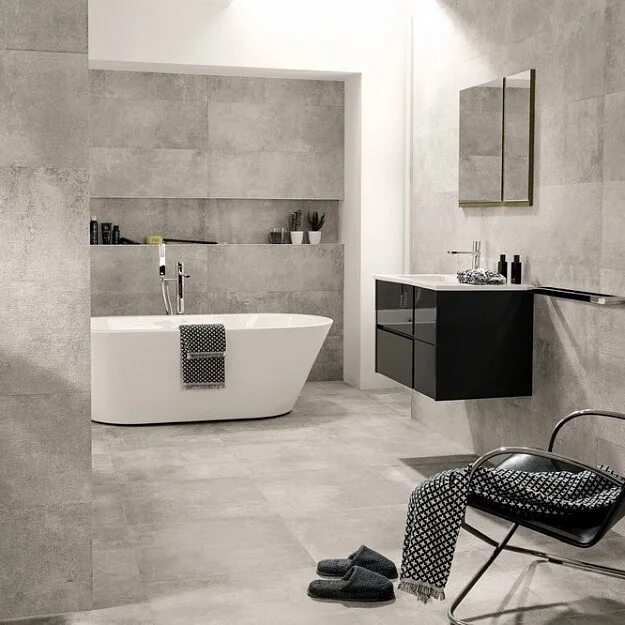 Керамогранит в ванной фото Испанская плитка Porcelanosa Baltimore купить по лучшей цене в Москве - КерамТре